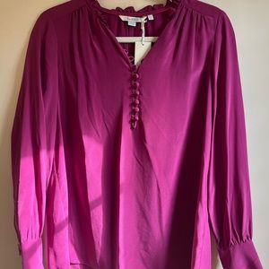 Boden silk blouse, Fuchia, size 6, never worn!